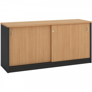 OM CREDENZA W1500 x D450 x H720mm Beech Charcoal