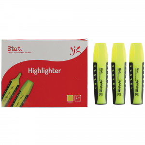 STAT HIGHLIGHTER CHISEL 2-5MM Tip Rubberised Grip Yellow