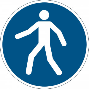 DURABLE SAFETY SIGN - USE WALKWAY Blue