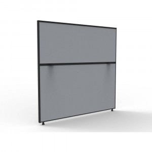 Shush 30 Desk Divider Screens 1200Hx1500W Black Frame Grey Pinnable Fabric