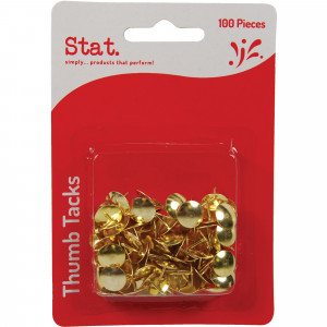 Stat Thumb Tacks Pack of 100 Gold
