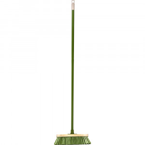 Cleanlink Outdoor Broom with  Metal Handle Green