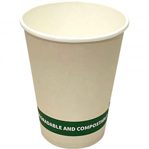 Earth Recyclable Single Wall Paper Cup 12oz White pack of 50