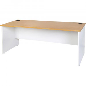 Logan Straight Desk  1500Wx750mmD  White and Oak