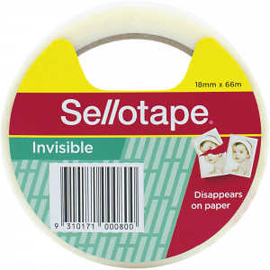 Sellotape Matt Finishing Tape 18mmx66m Invisible Tape PACK OF 8