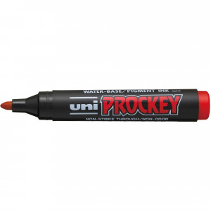 UNI PROCKEY PERMANENT MARKER Bullet Tip Red Box of 12
