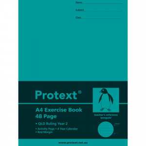 Protext Exercise Book A4 Queensland Ruled Year 2 48 Page Penguin
