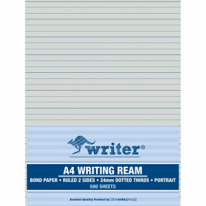WRITER A4 EXAM PAPER 24mm Dotted Thirds Portrait Ream of 500