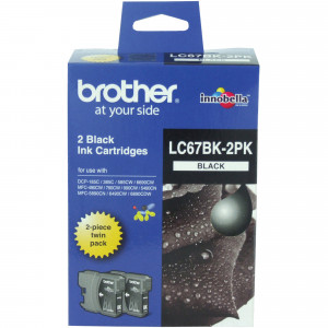 BROTHER LC67BK2PK INK CART Inkjet Twin Pack - Black