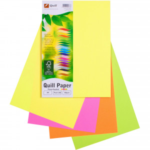 QUILL A4 XL MULTIOFFICE PAPER 80gsm Assorted Fluoro