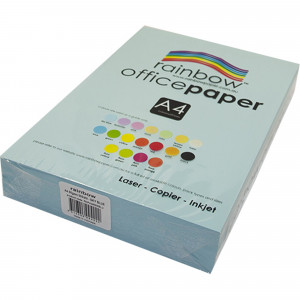 RAINBOW OFFICE PAPER A4 80GSM Sky Blue Ream of 500