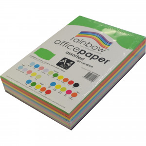 RAINBOW 80GSM OFFICE PAPER A4 10x Assorted Colours Ream of 500