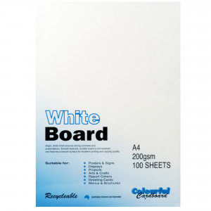 CUMBERLAND WHITE/PASTE BOARD A4 200gsm - Pack of 100