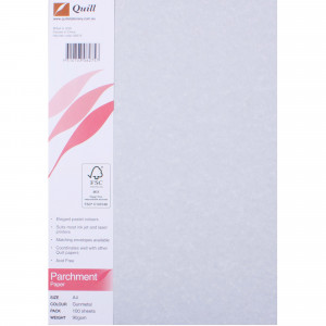 QUILL A4 PARCHMENT PAPER 90gsm Gunmetal Pack of 100
