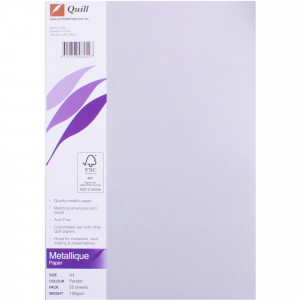 QUILL A4 METALLIQUE PAPER 120gsm Peridot Pack of 25