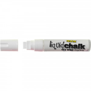 Texta Jumbo Liquid Chalk Dry Wipe Chisel 15mm Nib Whte