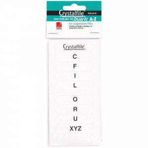 CRYSTALFILE INDICATOR INSERTS New Style A-Z White 60 Tabs