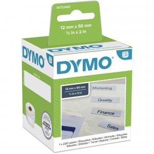 DYMO LABELWRITER LABELS Paper Filing 12x50mm  White