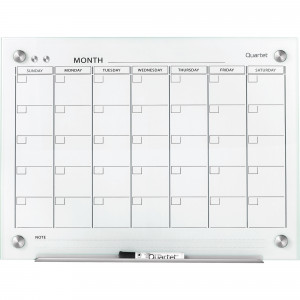 QUARTET INFINITY GLASS BOARD 895x635mm Calendar White Office Series