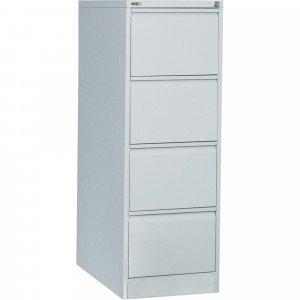 Go Steel 4 Drawer Filing Cabinet 1321Hx460Wx620mmD Silver Grey