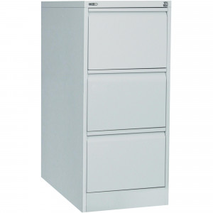 Go Steel 3 Drawer Filing Cabinet1016Hx460Wx620mmD Silver Grey