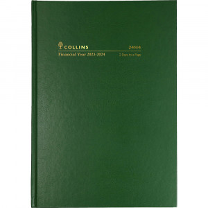 Collins Financial Year Diary A4 2 Days To Page 1Hr Green