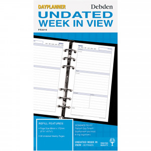 DEBDEN DAYPLANNER REFILL Weekly Non-Dated Calndr 172x96 Personal
