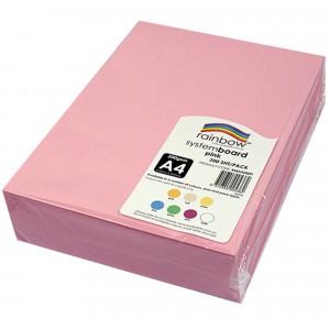 RAINBOW SYSTEM BOARD 200GSM A4 Pink  Pack of 200