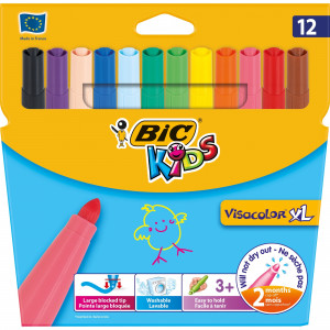 BIC KIDS XL MARKERS Visacolor Pack of 12