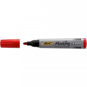 BIC MARKING 2000 MARKER Permanent Red Bullet Tip Box of 12