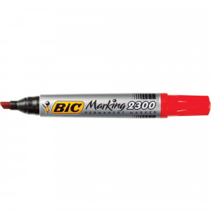 BIC MARKING 2300 MARKER Permanent Red Chisel Tip Box of 12