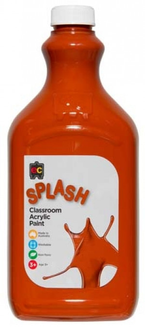 EDUCATIONAL COLOURS CLASSROOM SPLASH PAINT ACRYLIC 2 LITRE CHOCOLATE  FUDGE BROWN