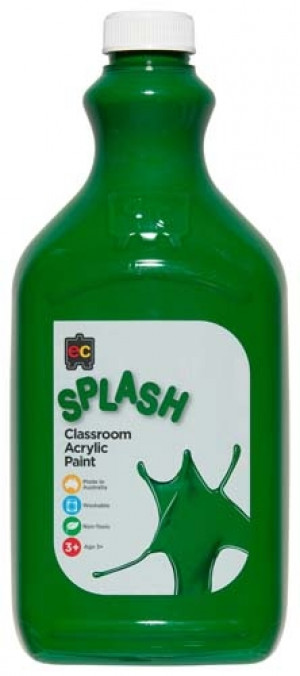 EDUCATIONAL COLOURS CLASSROOM SPLASH PAINT ACRYLIC 2 LITRE MARTIAN GREEN