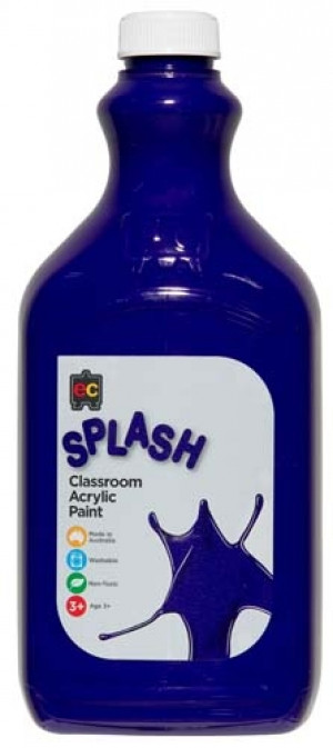 EDUCATIONAL COLOURS CLASSROOM SPLASH PAINT ACRYLIC 2 LITRE PURPLE BLAST