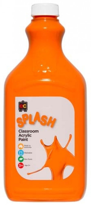 EDUCATIONAL COLOURS CLASSROOM SPLASH PAINT ACRYLIC 2 LITRE TANGY ORANGE