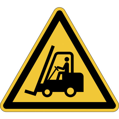 DURABLE SAFETY SIGN - CAUTION FORKLIFTS Yellow
