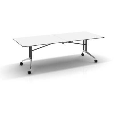 RAPIDLINE FOLDING BOARDROOM TABLE 2400Wx1000Dx743mmH Natural White