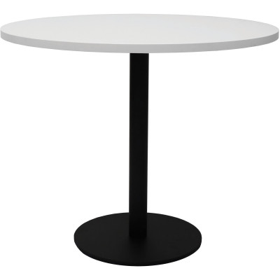 RAPIDLINE CIRCULAR MEETING TABLE 900mm Dia Disc Base Natural White with Black