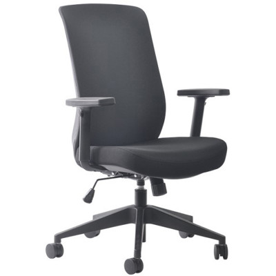 Mondo Gene Fabric Back Office Chair With Arms Black Fabric Back and Seat