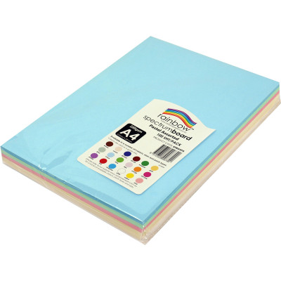Rainbow Spectrum Board A4 220gsm Pastel Assorted 100 Sheets