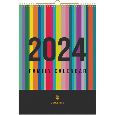 Collins Family Wall Calendar A3 Month To View Edge Rainbow