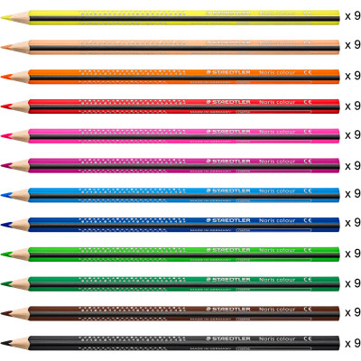 Staedtler Noris Colour Triangular Coloured Pencils Pack of 108 Assorted Colours