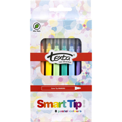 Texta Smart Tip Markers Pastel Pack of 8 Assorted Colours