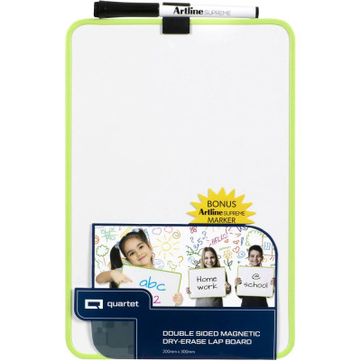 Quartet Double Sided Magnetic  Lap Board 200 X 300MM with Artline Marker