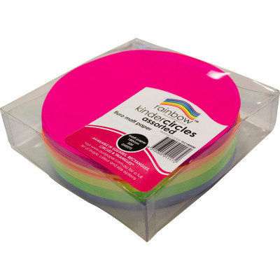 KINDER SHAPES Fluoro Paper Circles 180mm Pack of 500