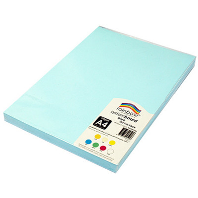 RAINBOW SYSTEM BOARD 150GSM A4 Blue  Pack of 100