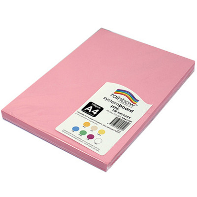 RAINBOW SYSTEM BOARD 150GSM A4 Pink  Pack of 100