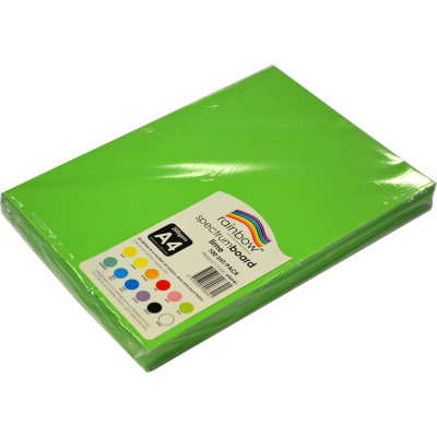 Rainbow Spectrum Board 220gms A4 100 Sheets Lime