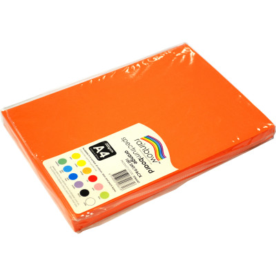 Rainbow Spectrum Board 220gms A4 100 Sheets Orange