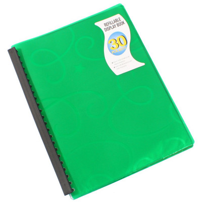 Beautone Display Book Refillable PP A4 Jewel Green 30 Pockets